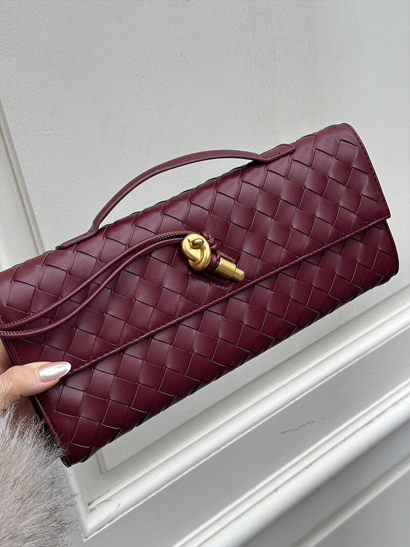 Leather Woven Clutch Bag – Evening & Occasion Bag