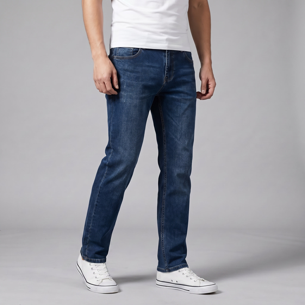 Casual Straight Leg Jeans for Men - Comfortable Denim for Everyday Wear