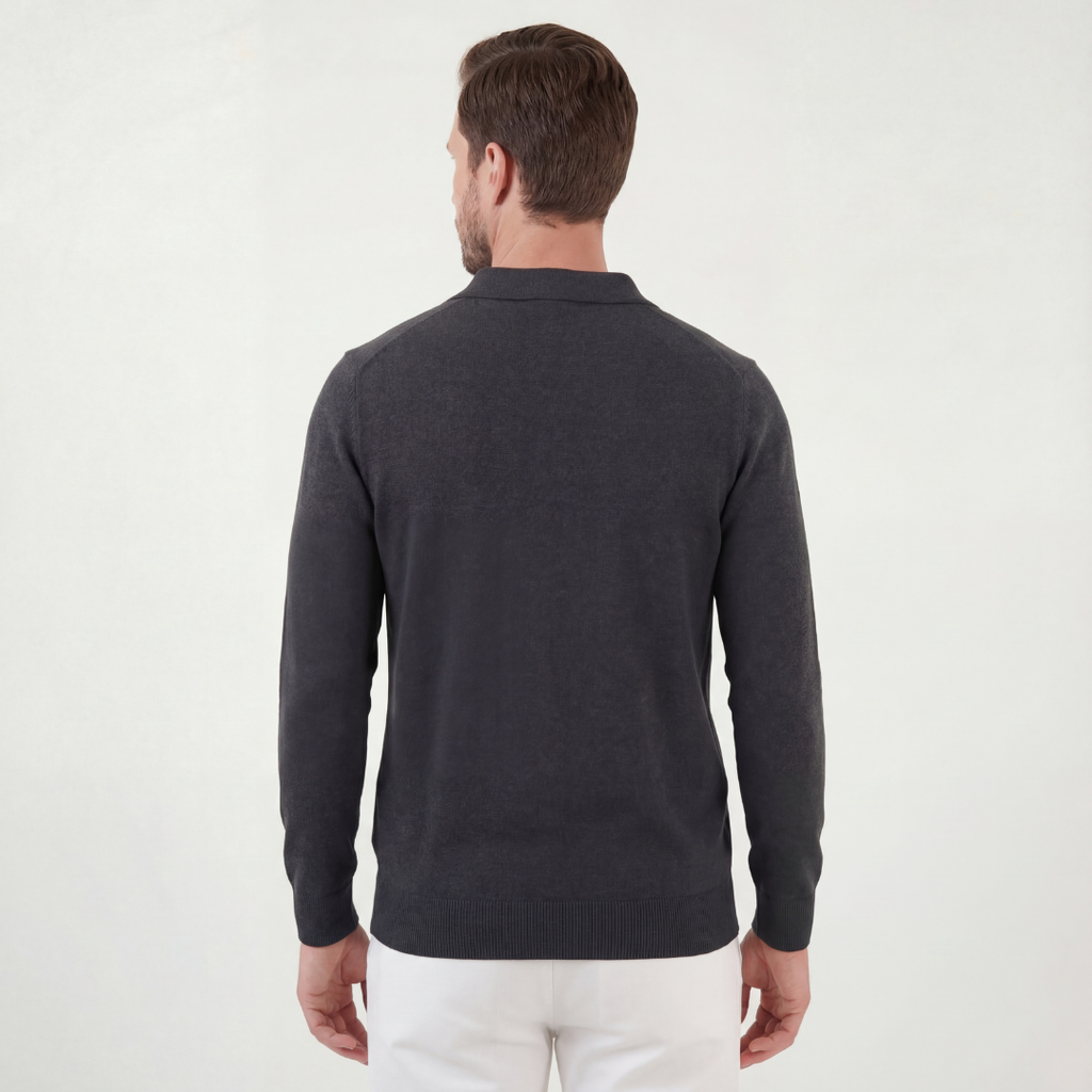 Charcoal Polo Shirt for Men | Classic Fit | Casual Wear | Cotton Blend