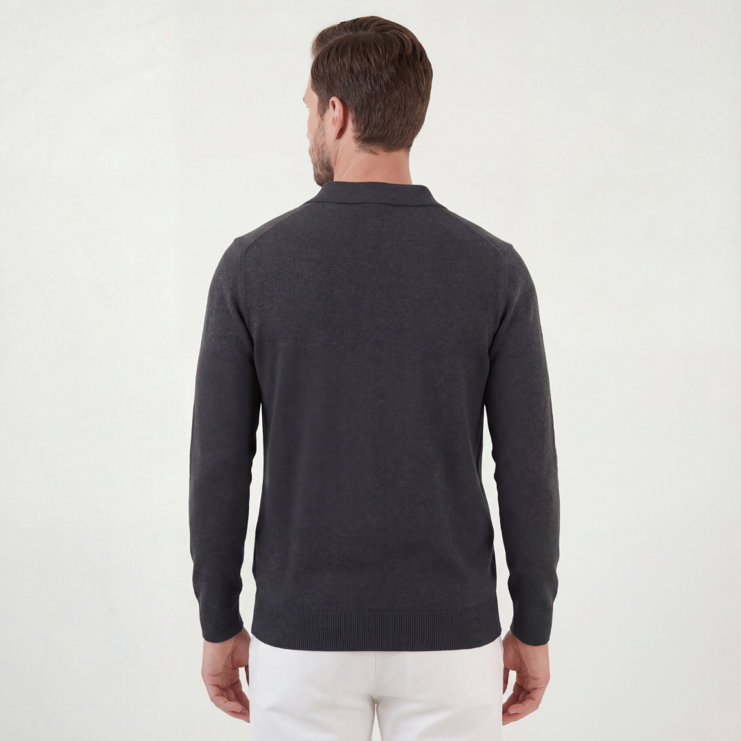 Charcoal Polo Shirt for Men | Classic Fit | Casual Wear | Cotton Blend