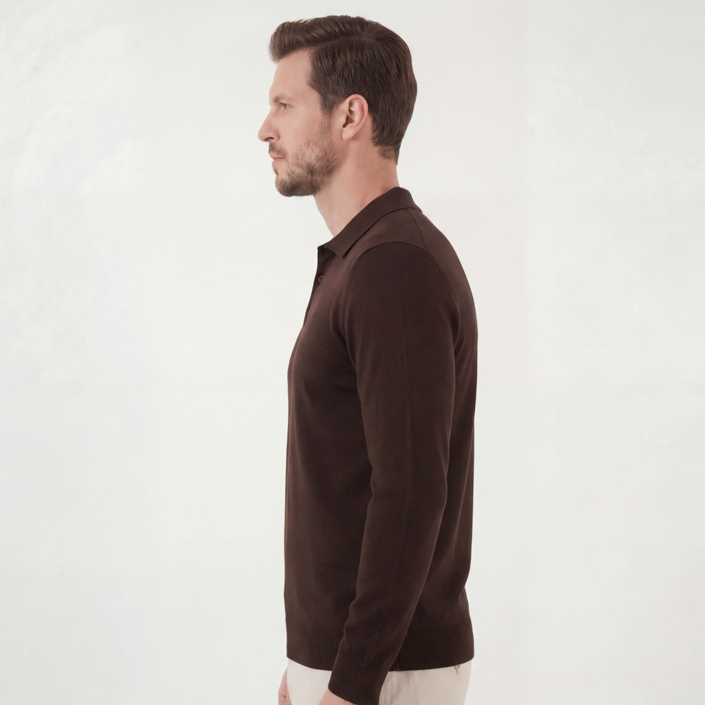 Classic Brown Cotton Polo Shirt for Casual Wear and Everyday Comfort