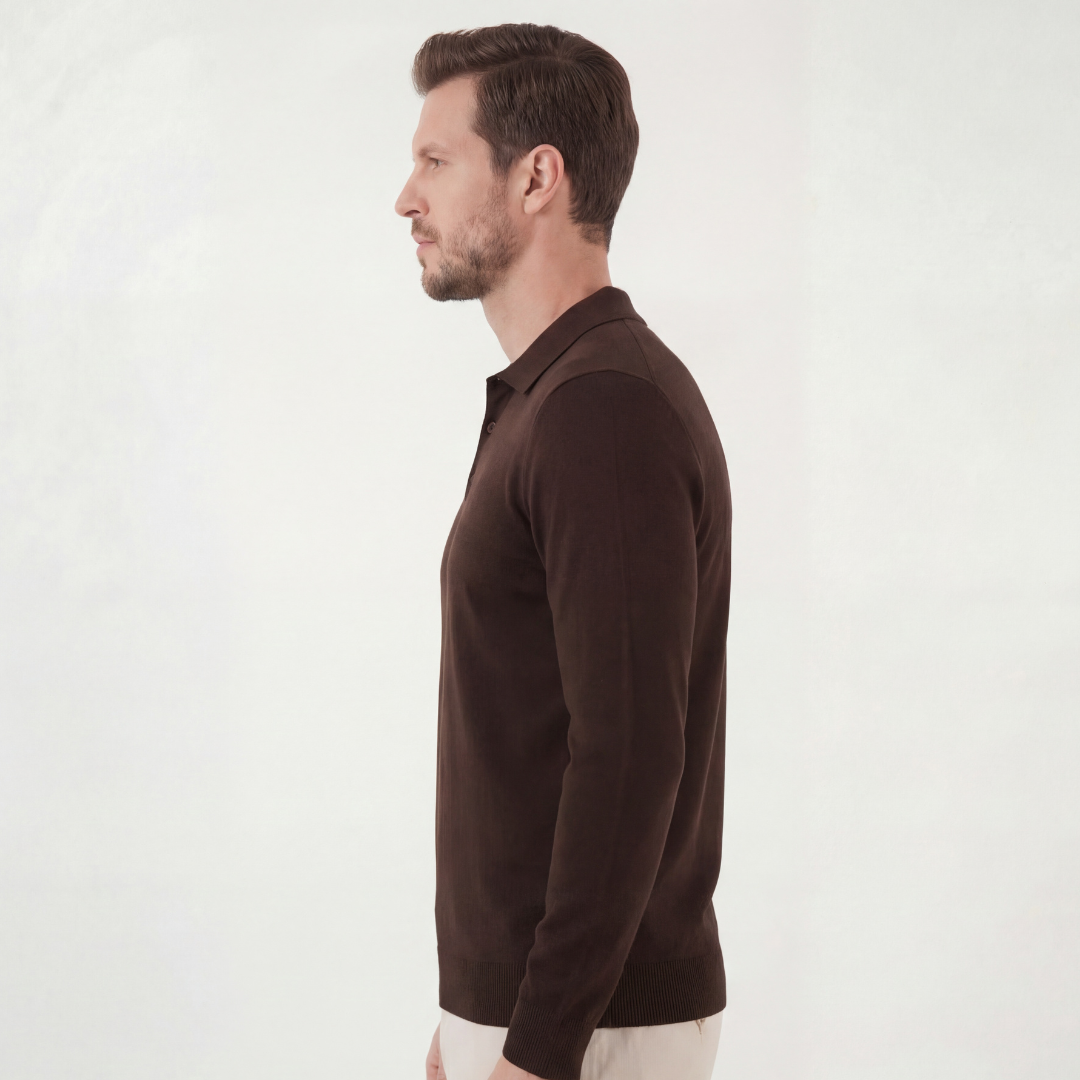 Classic Brown Cotton Polo Shirt for Casual Wear and Everyday Comfort