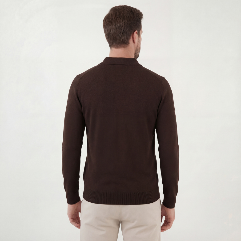 Classic Brown Cotton Polo Shirt for Casual Wear and Everyday Comfort