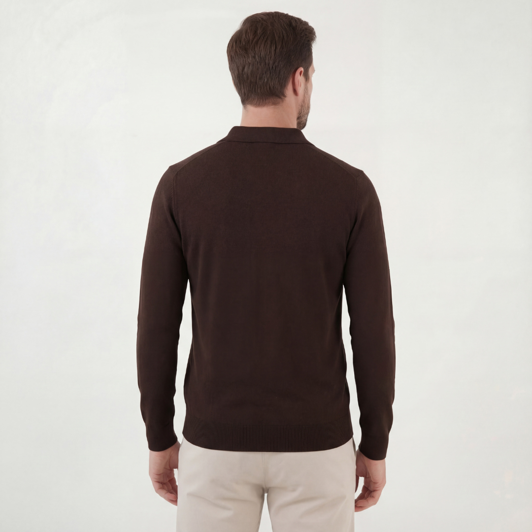 Classic Brown Cotton Polo Shirt for Casual Wear and Everyday Comfort