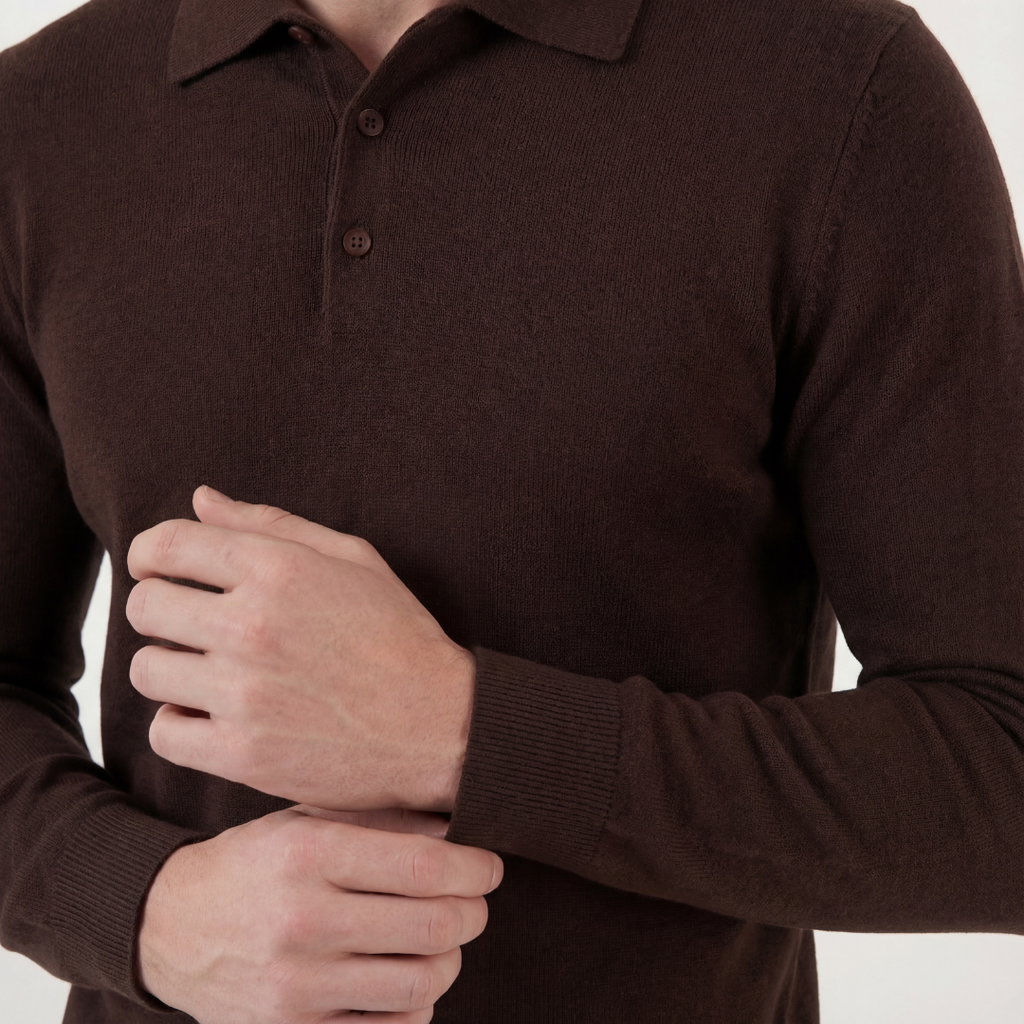 Classic Brown Cotton Polo Shirt for Casual Wear and Everyday Comfort