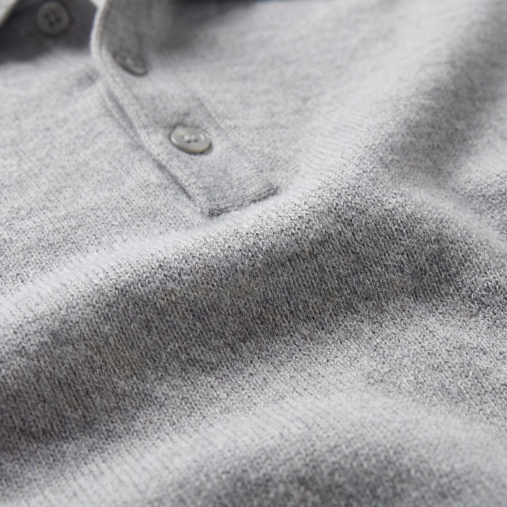 Classic Grey Polo Shirt - Cotton Blend - Casual Wear - Men's Apparel