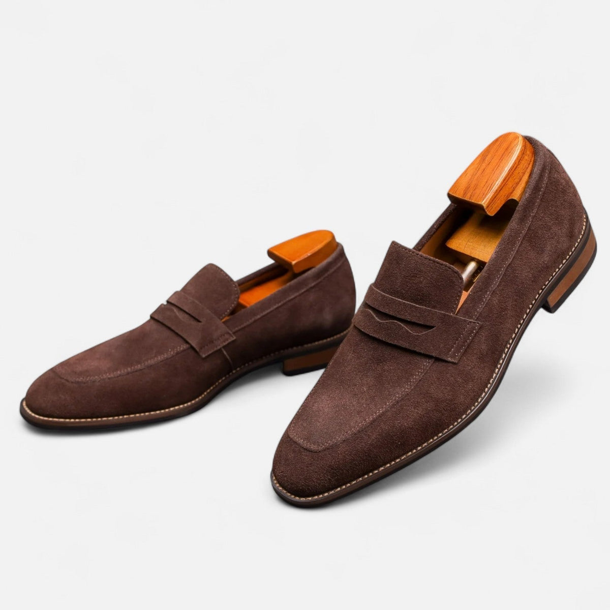 Classic Leather Penny Loafers for Men - Casual Dress Shoes for Everyday Wear