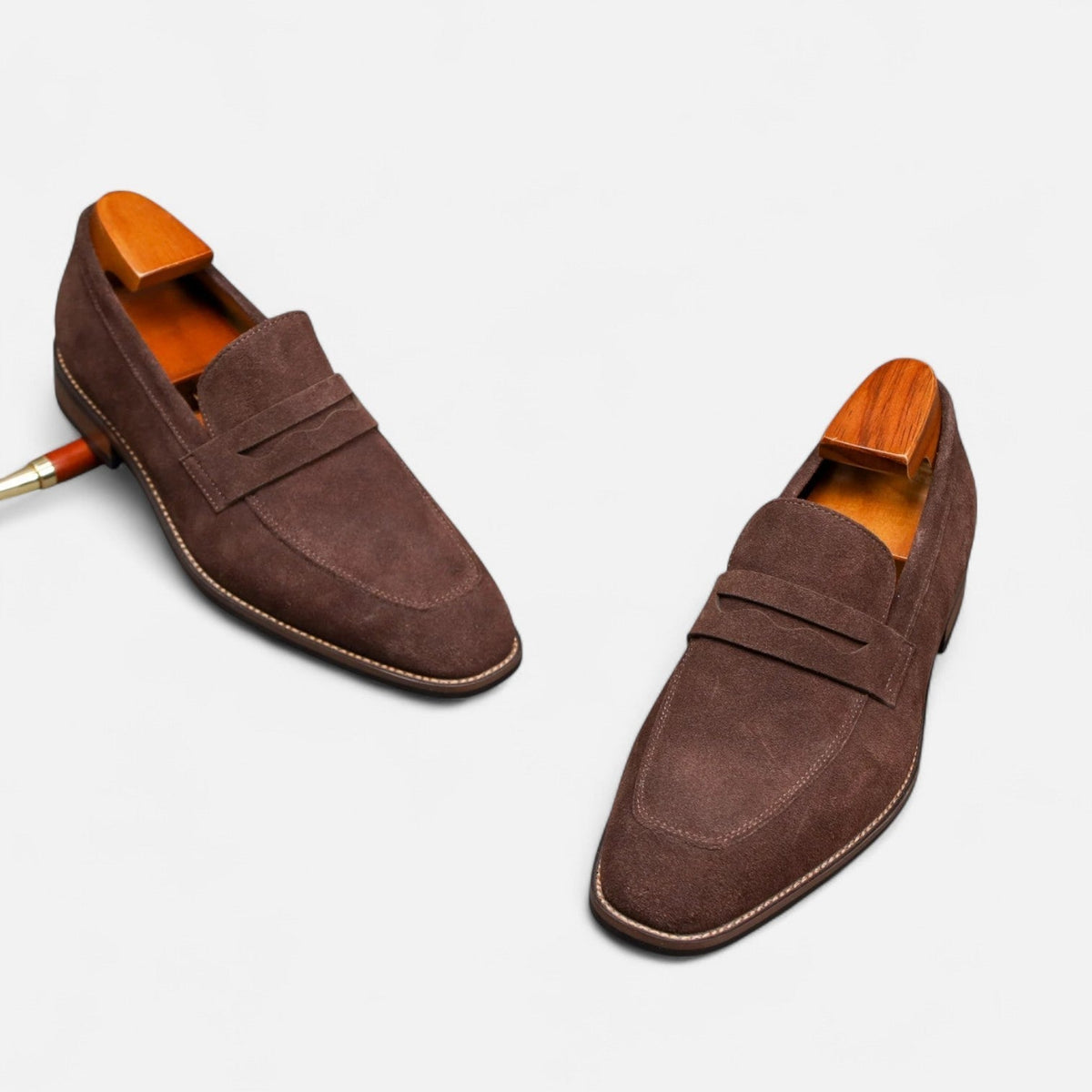 Classic Leather Penny Loafers for Men - Casual Dress Shoes for Everyday Wear