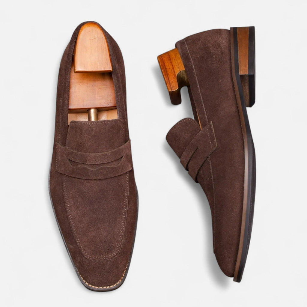 Classic Leather Penny Loafers for Men - Casual Dress Shoes for Everyday Wear