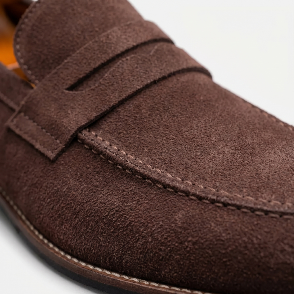 Classic Leather Penny Loafers for Men - Casual Dress Shoes for Everyday Wear