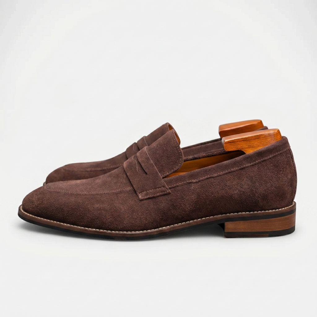 Classic Leather Penny Loafers for Men - Casual Dress Shoes for Everyday Wear