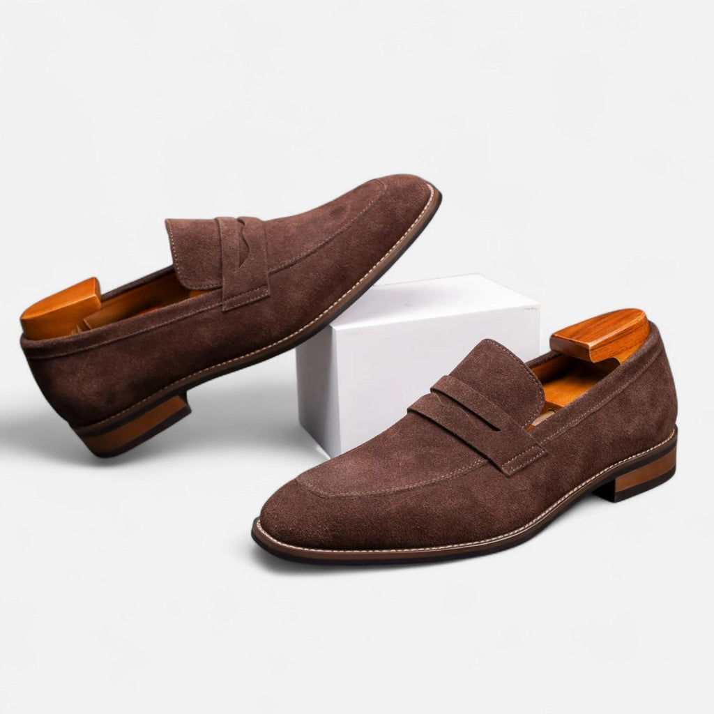 Classic Leather Penny Loafers for Men - Casual Dress Shoes for Everyday Wear