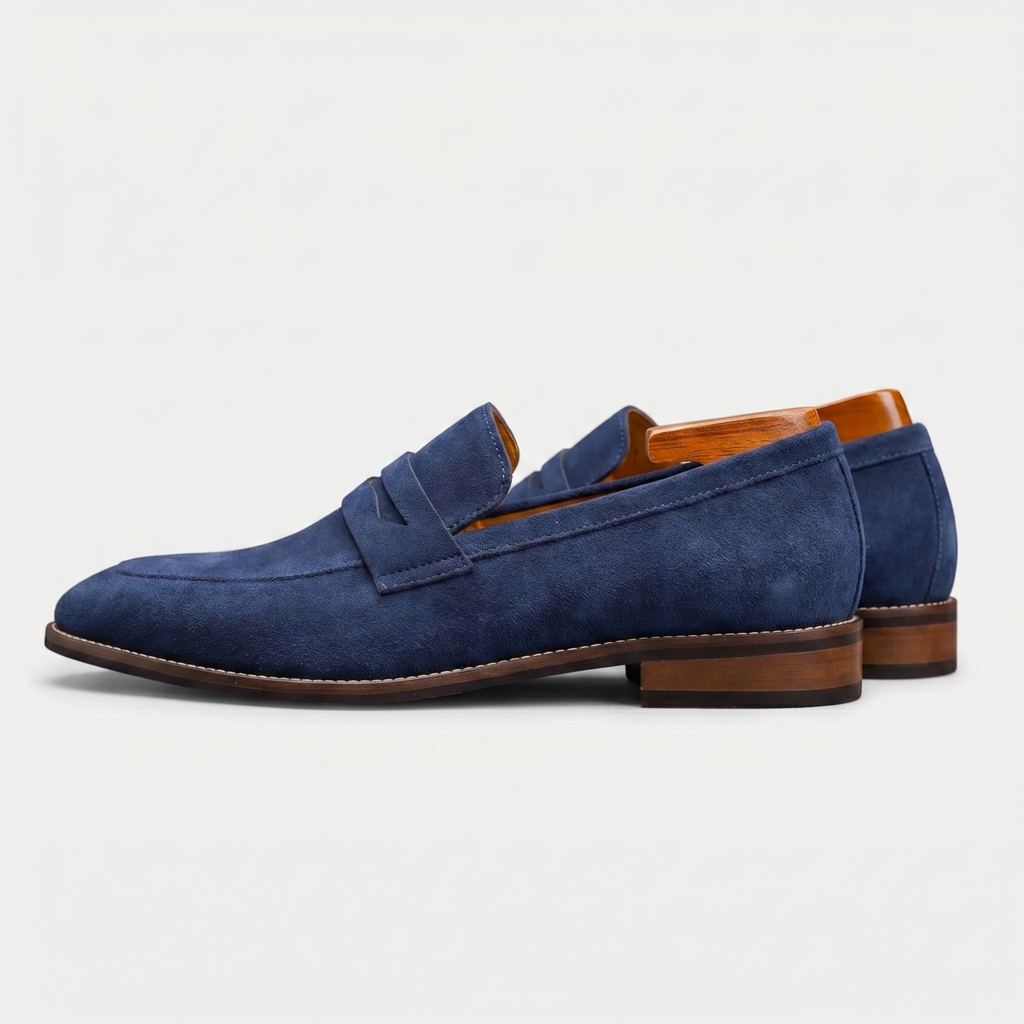 Classic Leather Penny Loafers for Men - Casual Dress Shoes for Everyday Wear