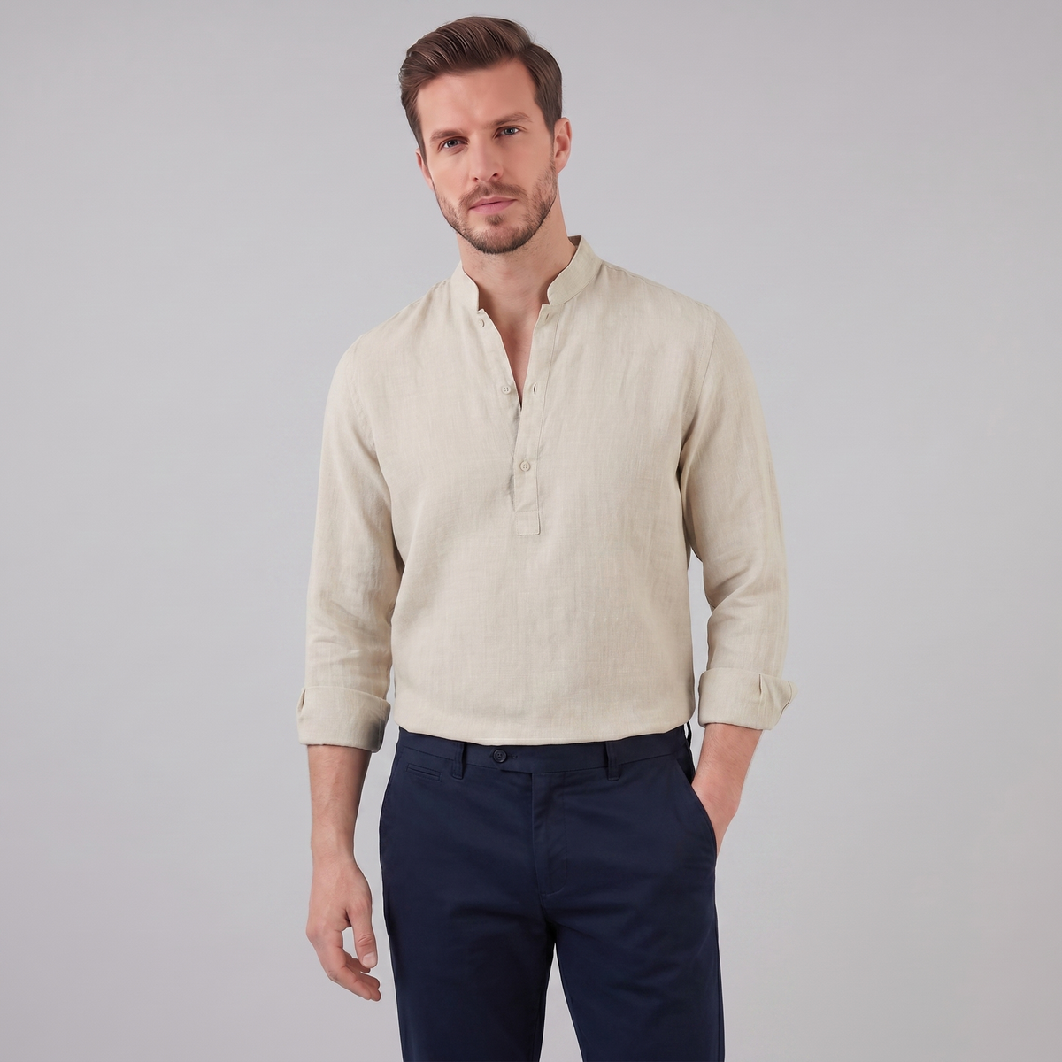 Classic Summer Shirt for Men - Lightweight Cotton, Casual Wear, Short Sleeve