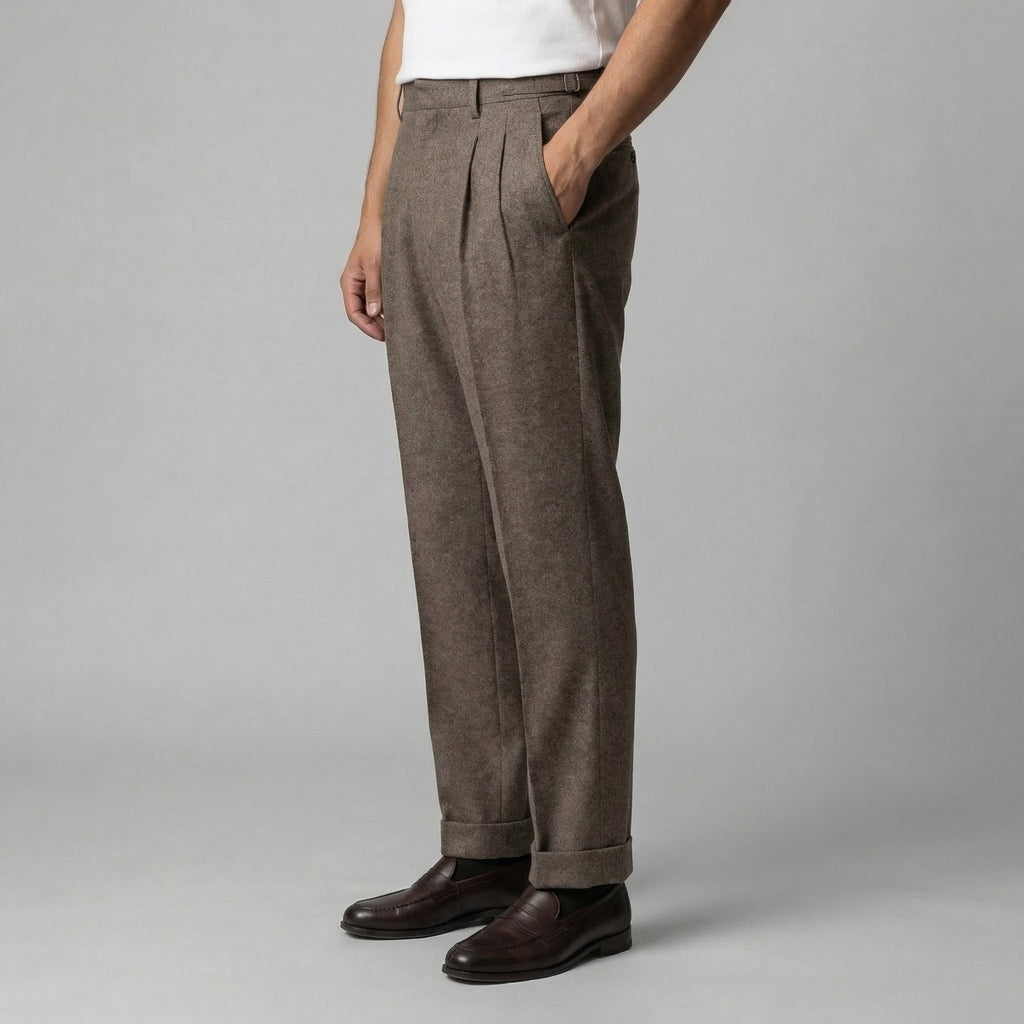 Elegant Straight Fit Men's Trousers with Side Adjuster for Formal Wear