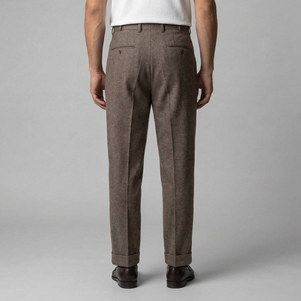 Elegant Straight Fit Men's Trousers with Side Adjuster for Formal Wear
