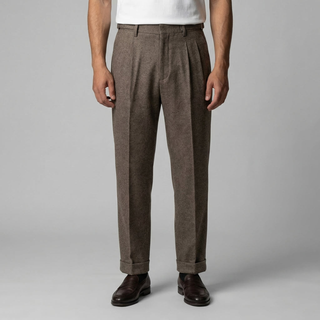 Elegant Straight Fit Men's Trousers with Side Adjuster for Formal Wear