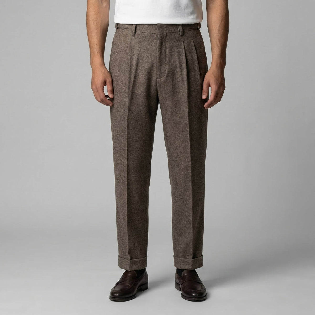Elegant Straight Fit Men's Trousers with Side Adjuster for Formal Wear