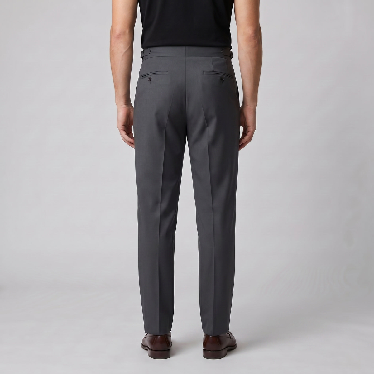High Waist Tailored Fit Men's Formal Trousers - Dress Pants for Office Wear