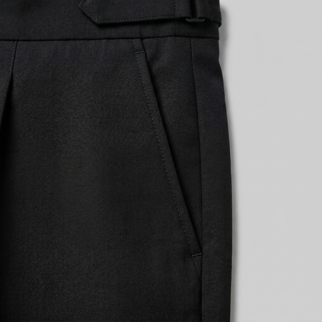 High Waist Tailored Fit Men's Formal Trousers - Dress Pants for Office Wear