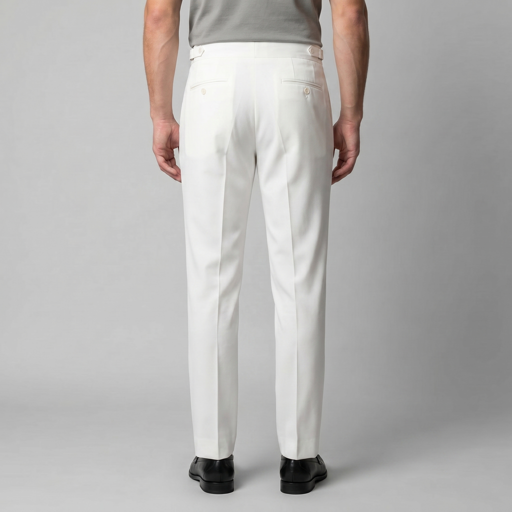 High Waist Tailored Fit Men's Formal Trousers - Dress Pants for Office Wear
