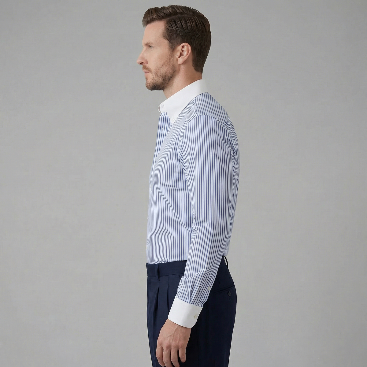 Lightweight Cotton Button-Up Shirt for Men - Casual Wear, Short Sleeve