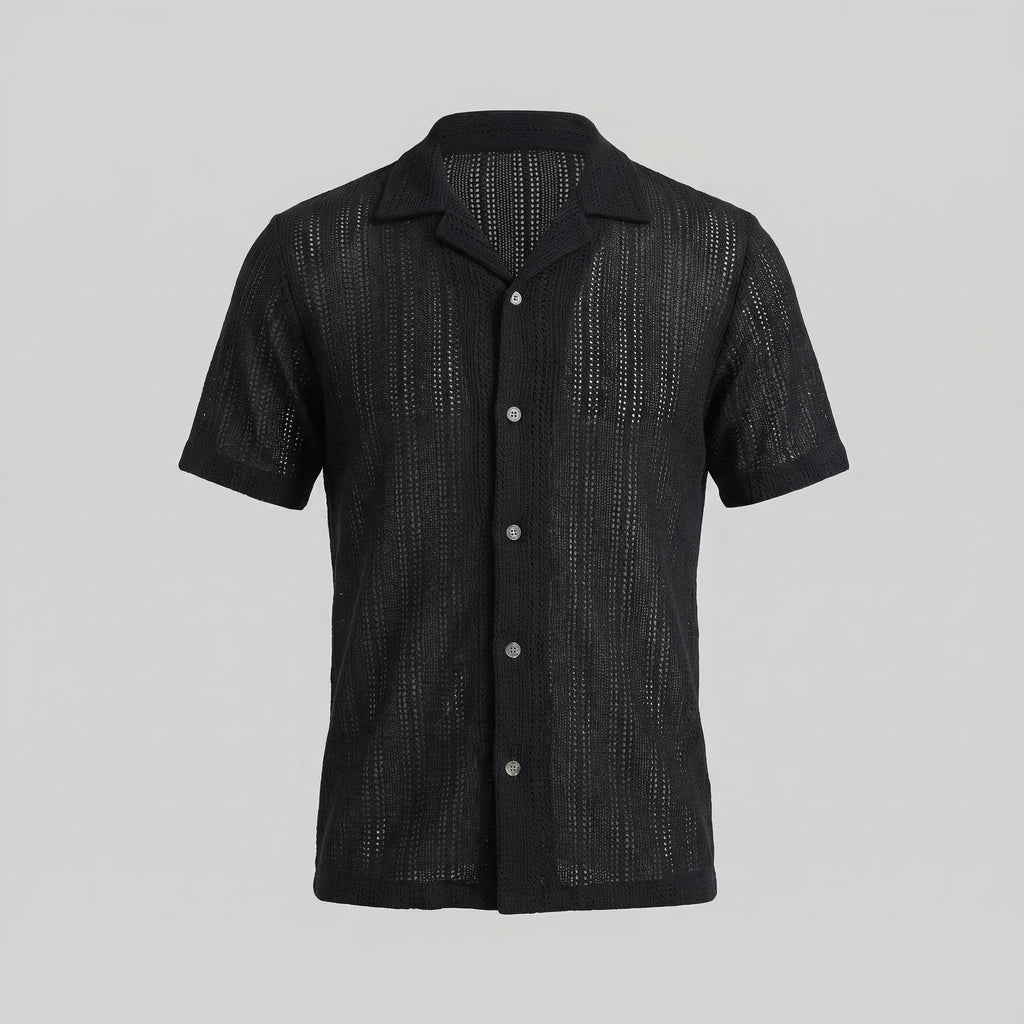 Lightweight Summer Button-Down Shirt for Men - Breathable Cotton Fabric