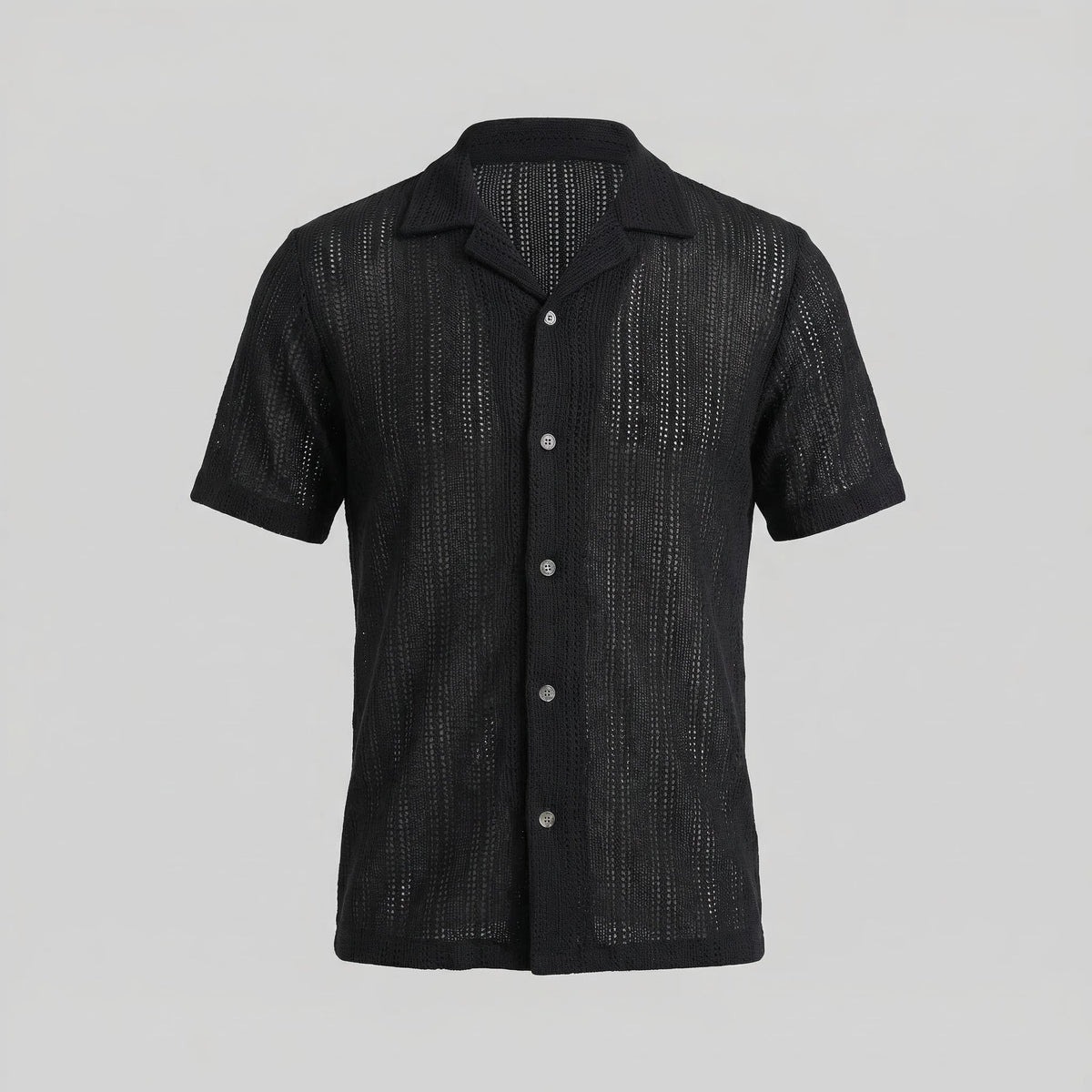 Lightweight Summer Button-Down Shirt for Men - Breathable Cotton Fabric