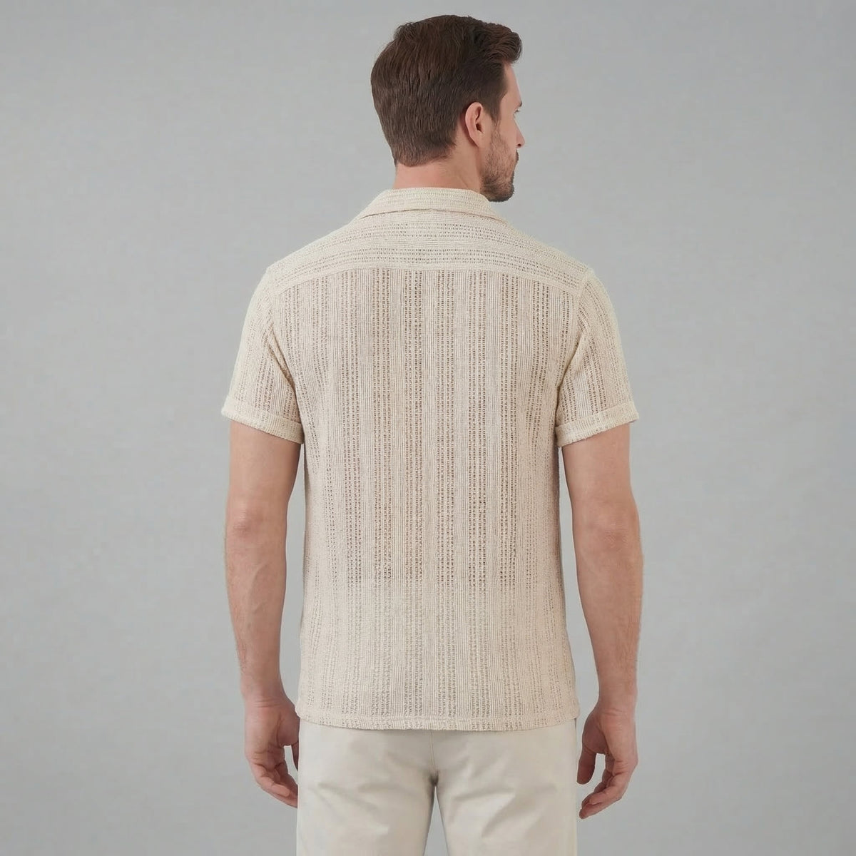 Lightweight Summer Button-Down Shirt for Men - Breathable Cotton Fabric