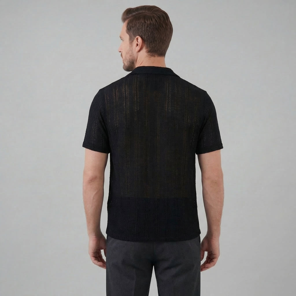 Lightweight Summer Button-Down Shirt for Men - Breathable Cotton Fabric