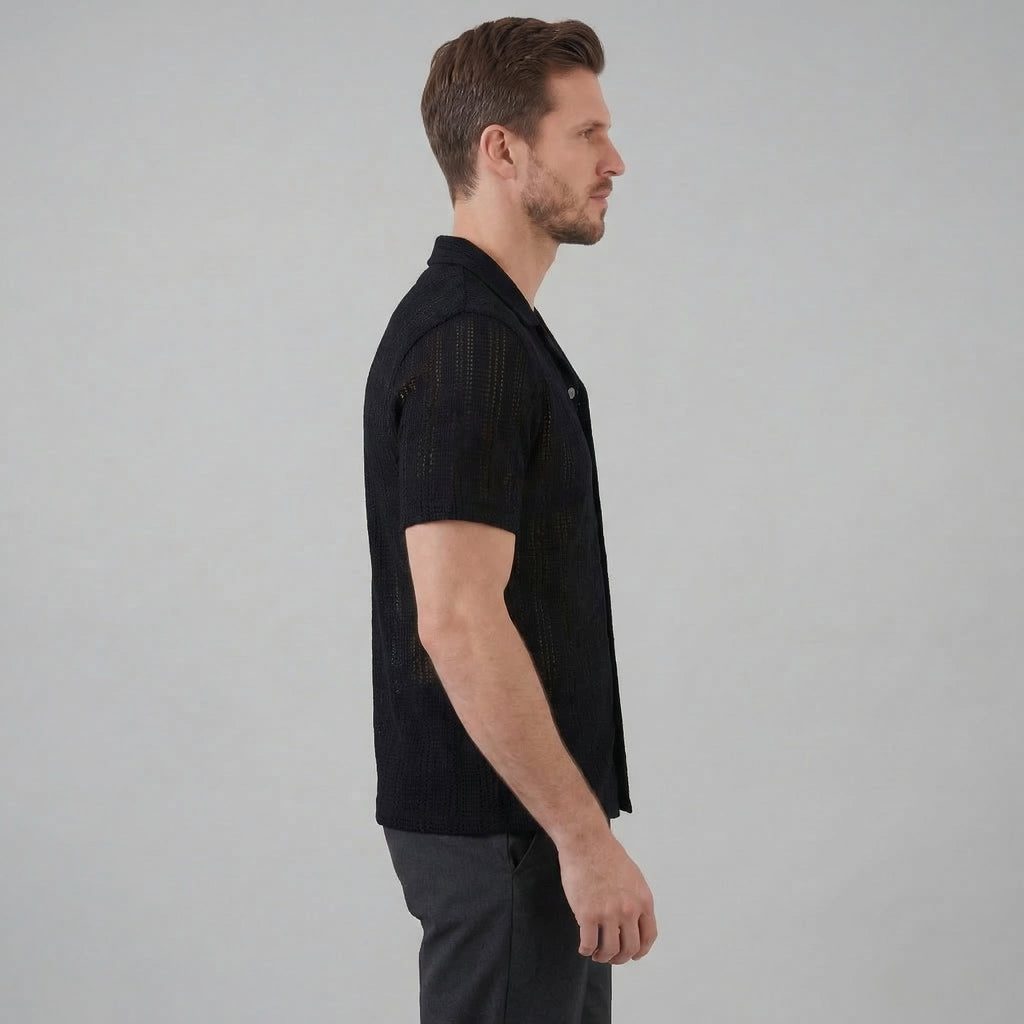 Lightweight Summer Button-Down Shirt for Men - Breathable Cotton Fabric