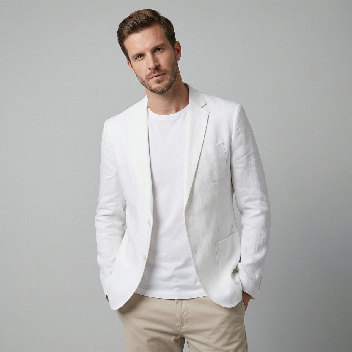 Linen Blazer Jacket for Men - Lightweight Casual Suiting for Summer Events