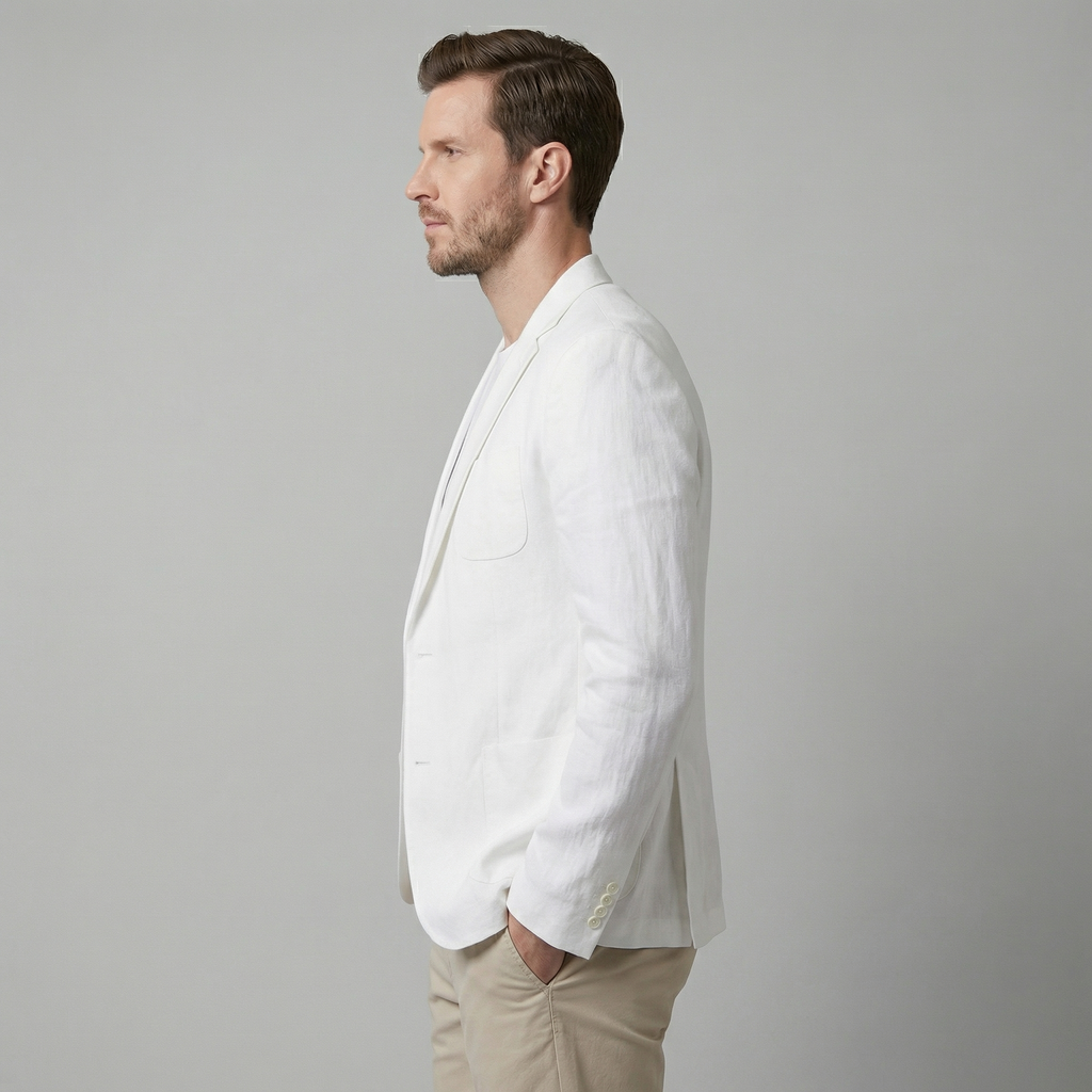 Linen Blazer Jacket for Men - Lightweight Casual Suiting for Summer Events