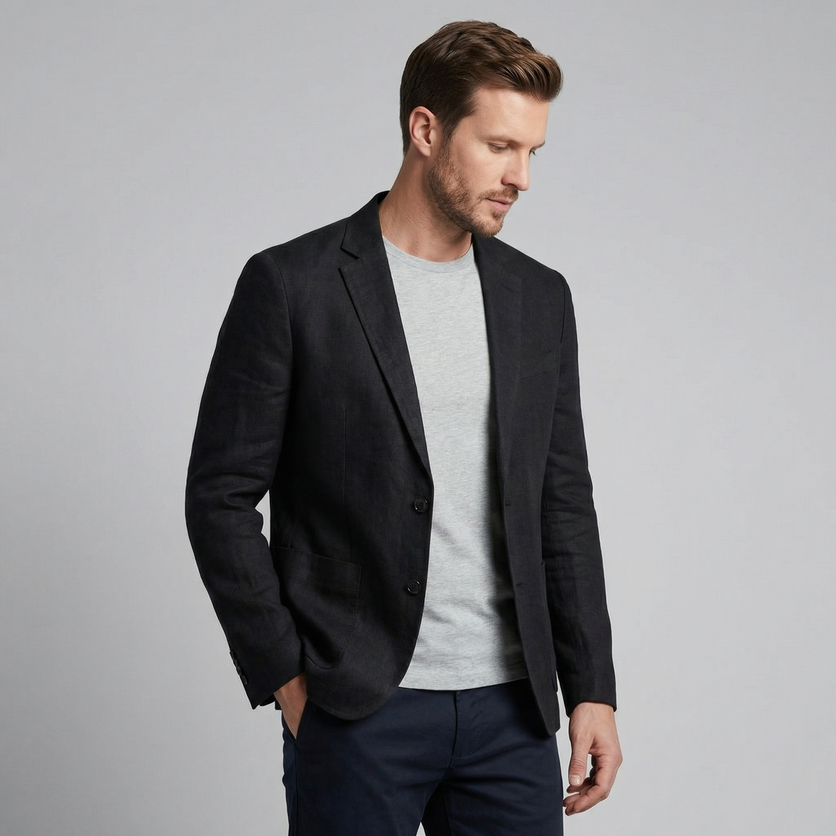 Linen Blazer Jacket for Men - Lightweight Casual Suiting for Summer Events