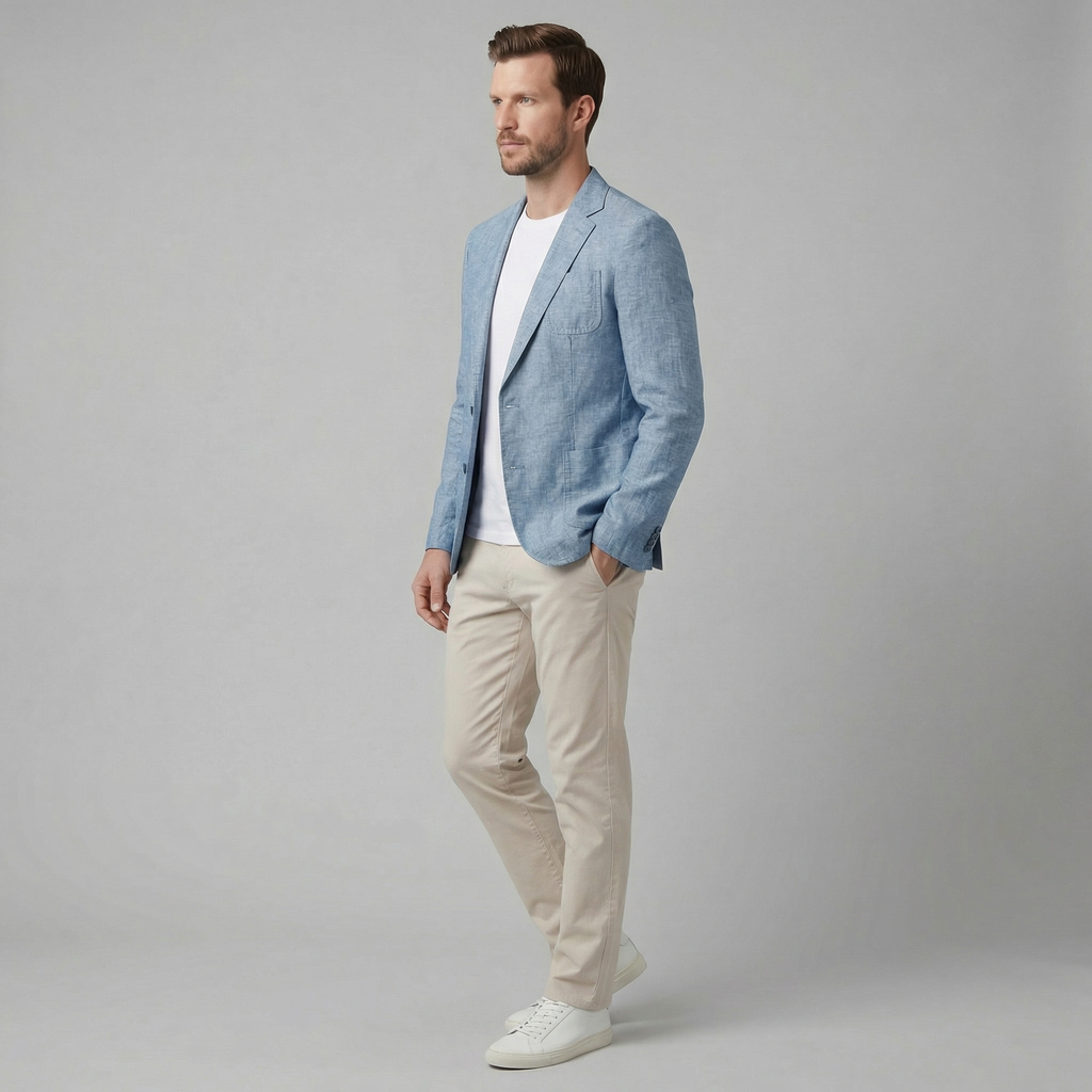 Linen Blazer Jacket for Men - Lightweight Casual Suiting for Summer Events