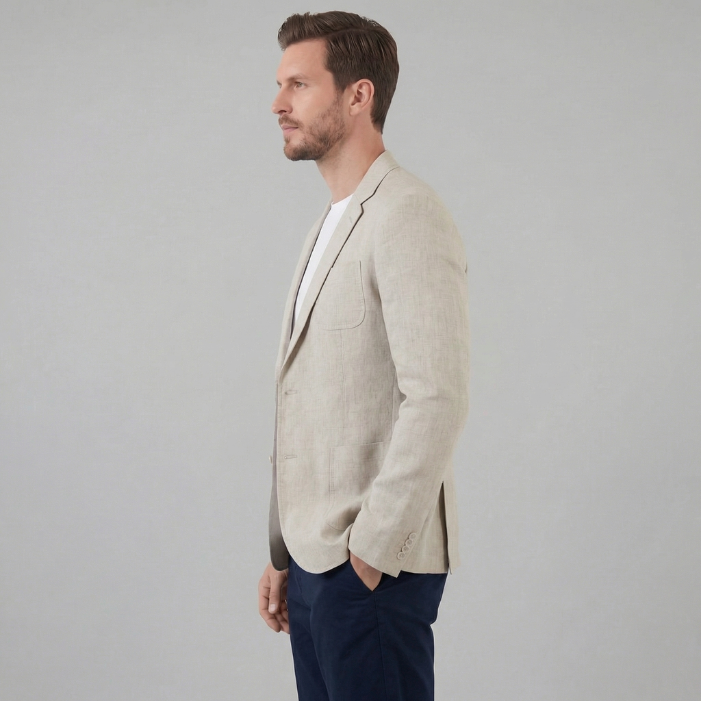 Linen Blazer Jacket for Men - Lightweight Casual Suiting for Summer Events
