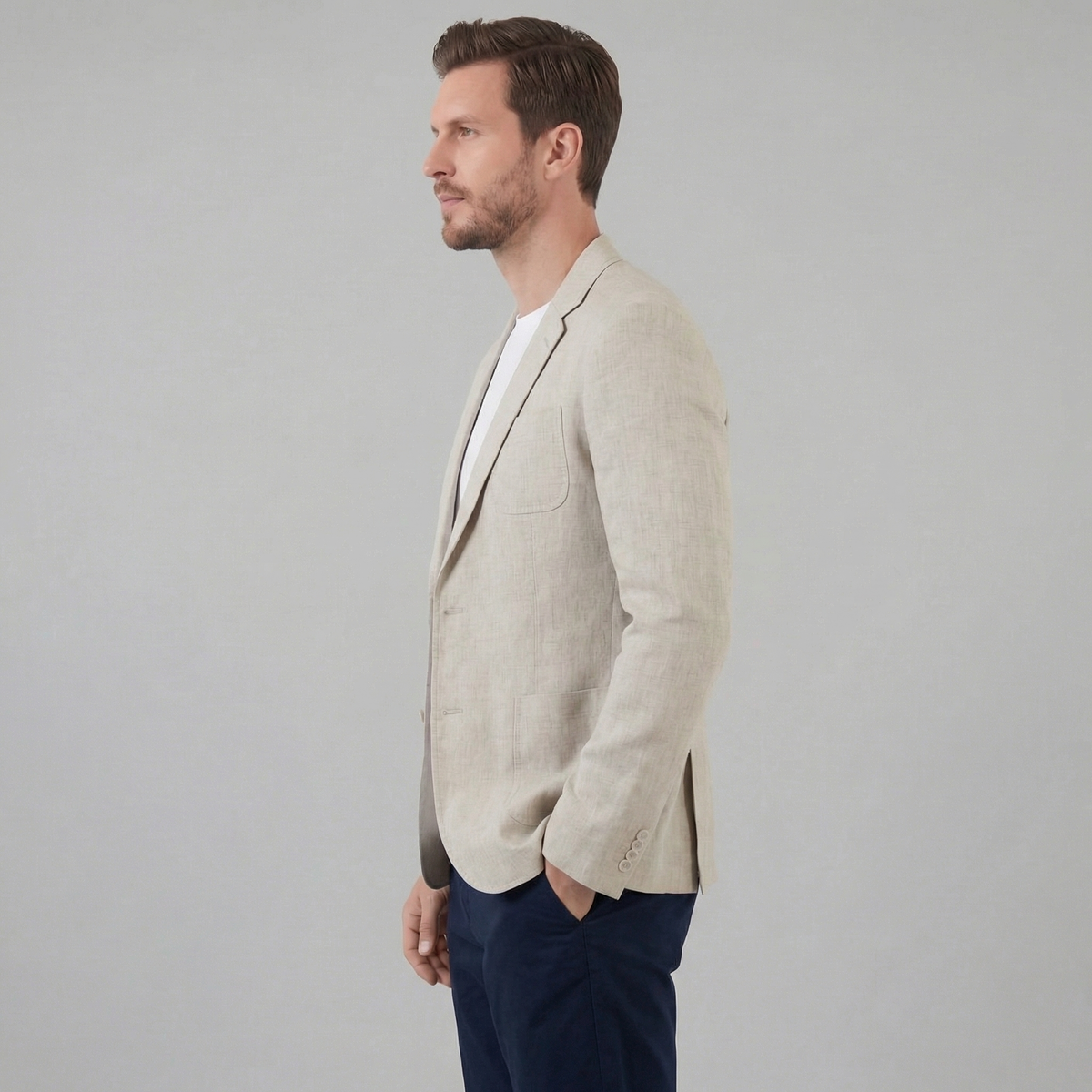 Linen Blazer Jacket for Men - Lightweight Casual Suiting for Summer Events