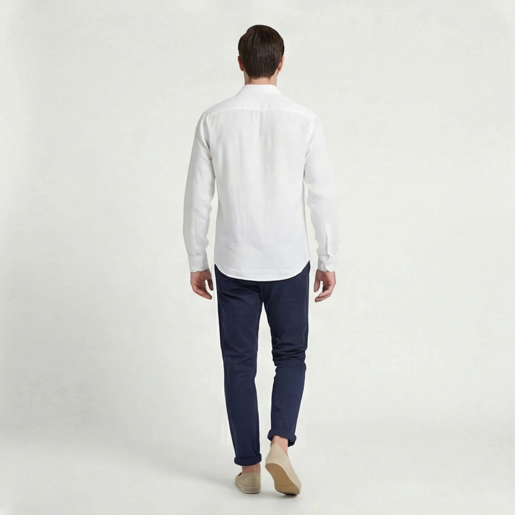 Linen Long Sleeve Shirt for Men - Casual Lightweight Summer Wear