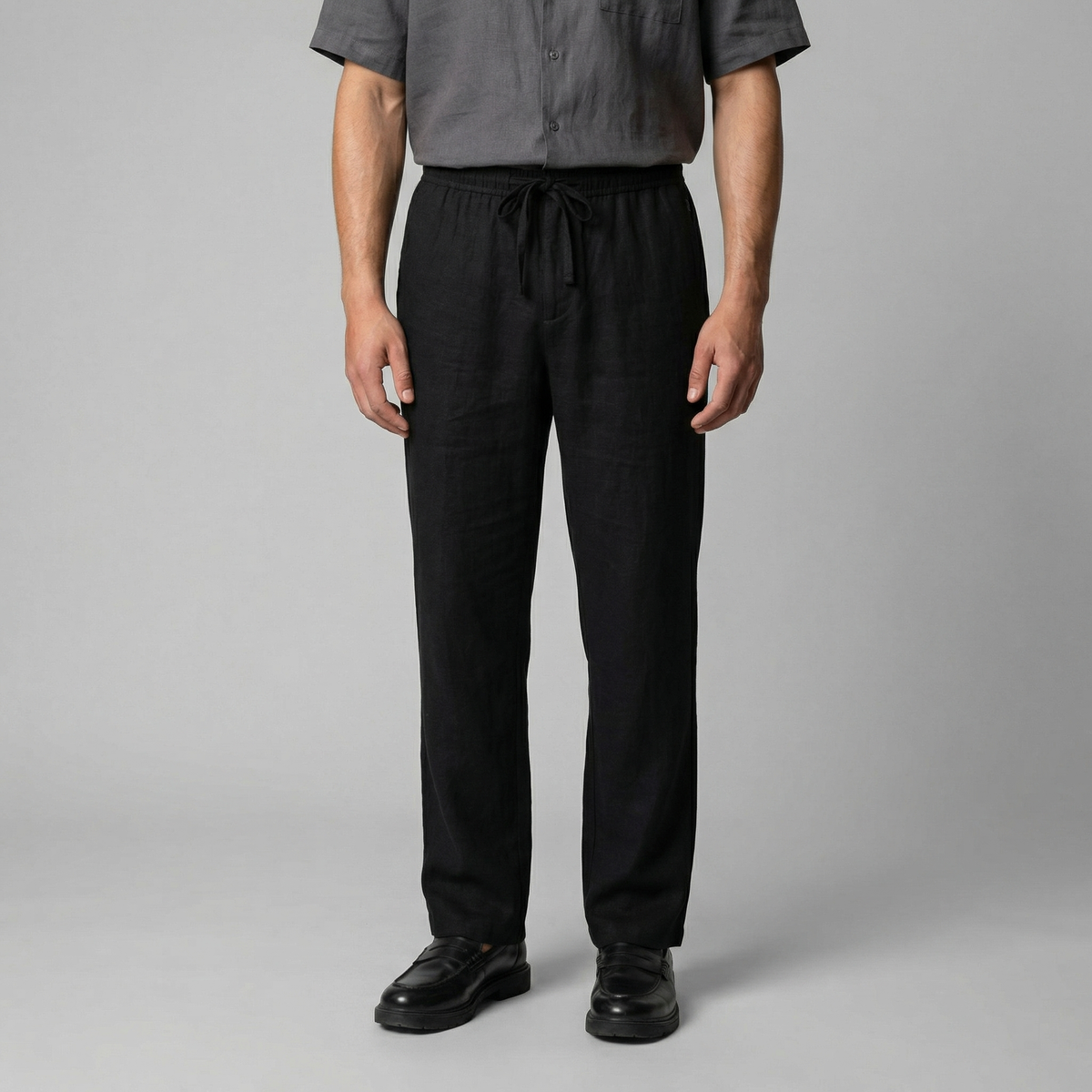 Linen Slim Fit Trousers for Men - Lightweight Casual Wear Pants