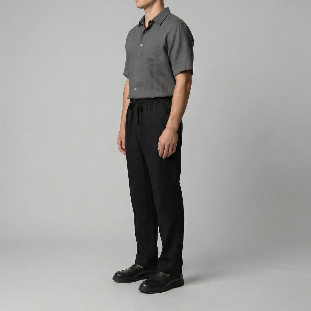 Linen Slim Fit Trousers for Men - Lightweight Casual Wear Pants