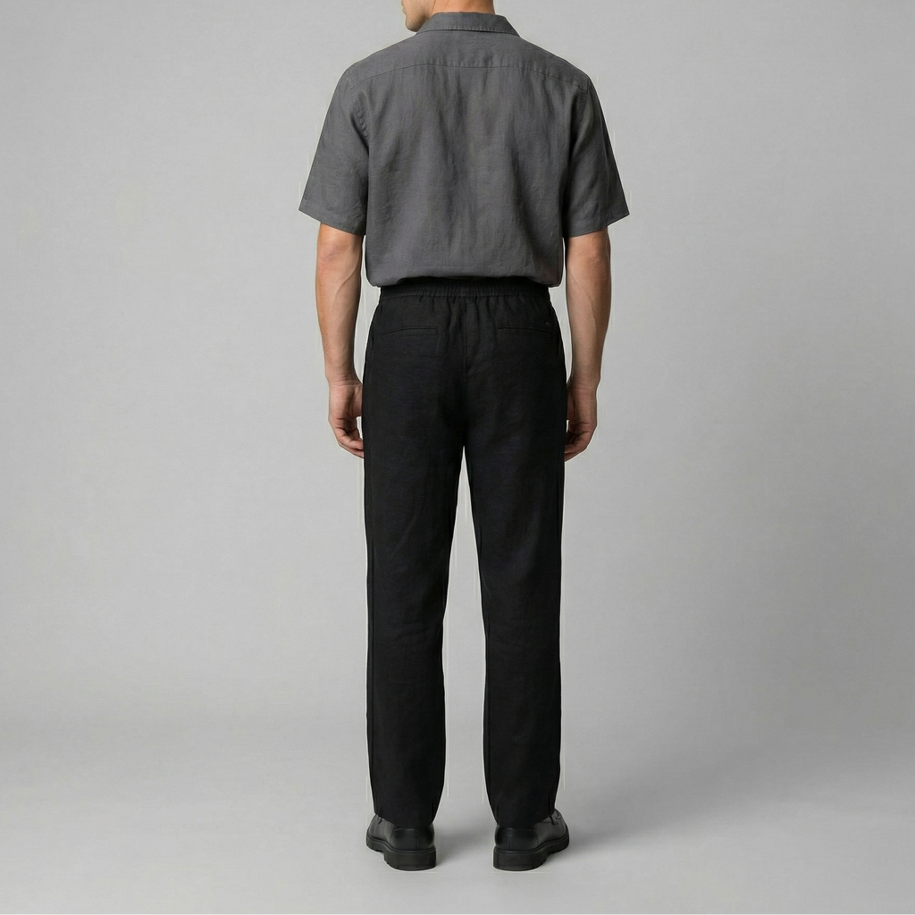 Linen Slim Fit Trousers for Men - Lightweight Casual Wear Pants