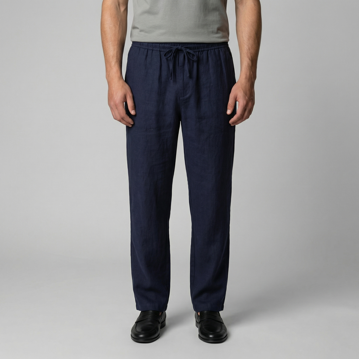 Linen Slim Fit Trousers for Men - Lightweight Casual Wear Pants