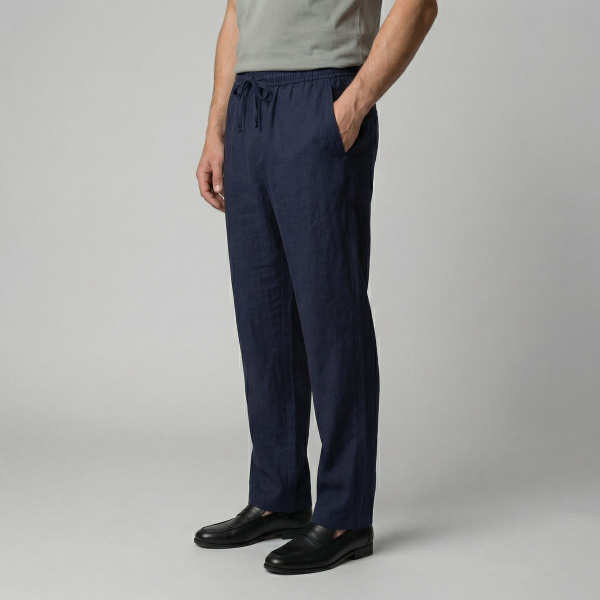 Linen Slim Fit Trousers for Men - Lightweight Casual Wear Pants
