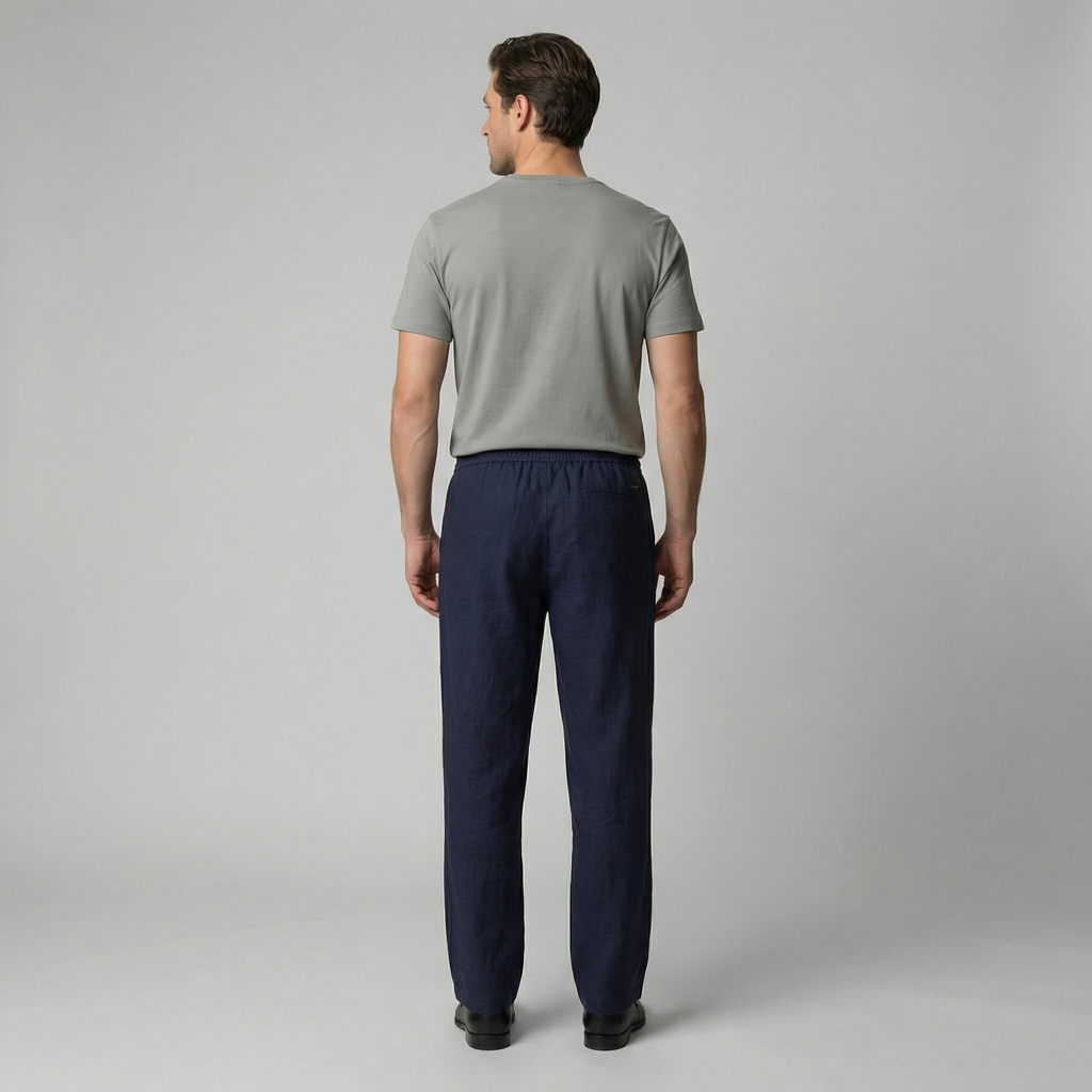 Linen Slim Fit Trousers for Men - Lightweight Casual Wear Pants