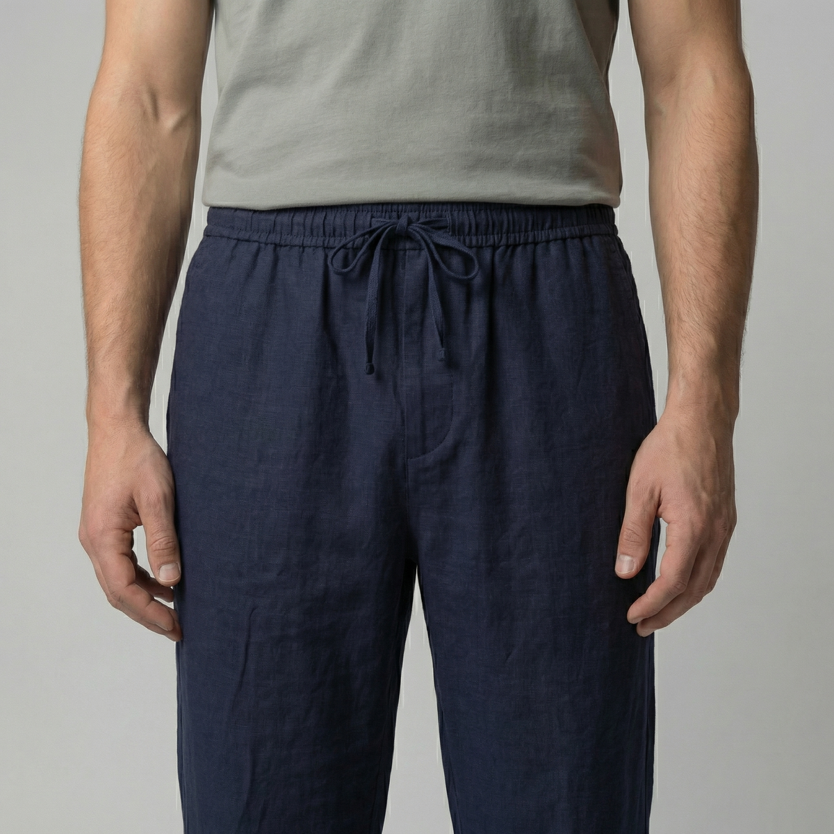 Linen Slim Fit Trousers for Men - Lightweight Casual Wear Pants