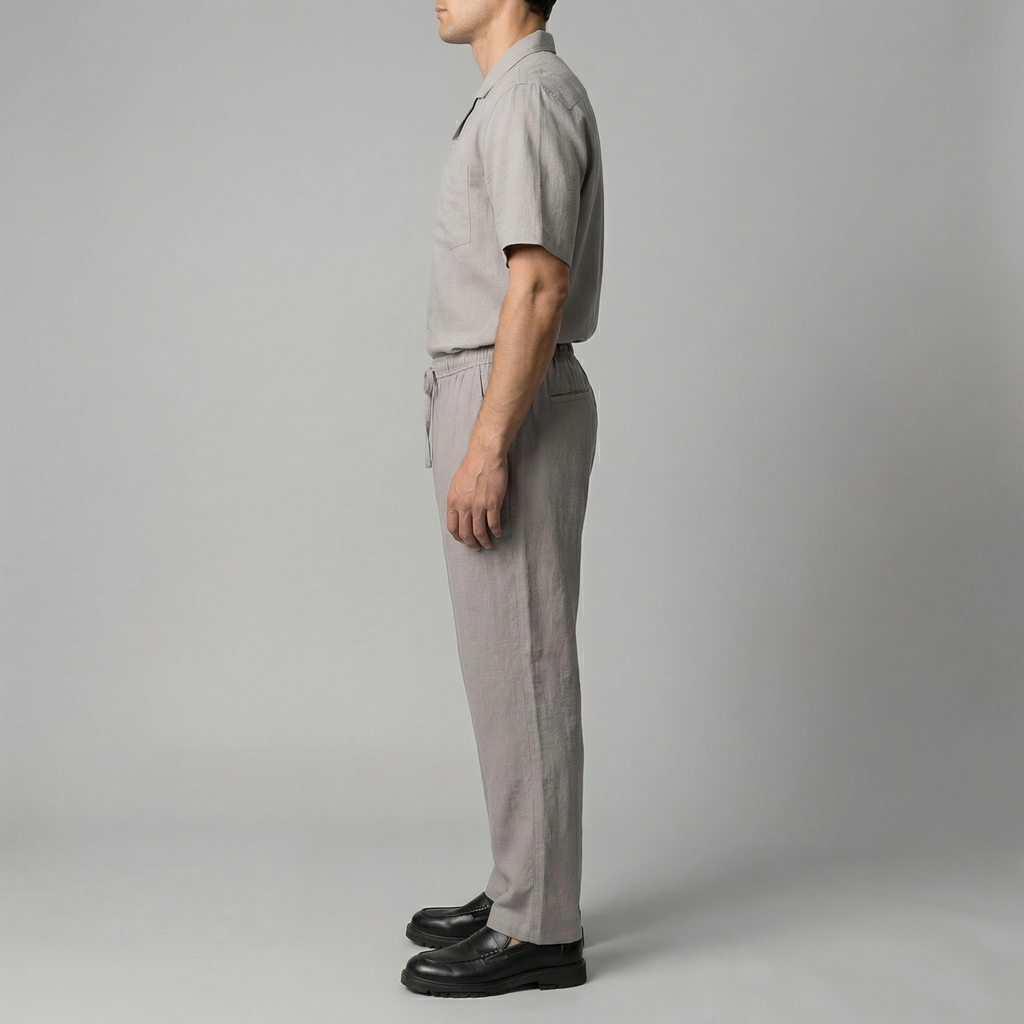 Linen Slim Fit Trousers for Men - Lightweight Casual Wear Pants