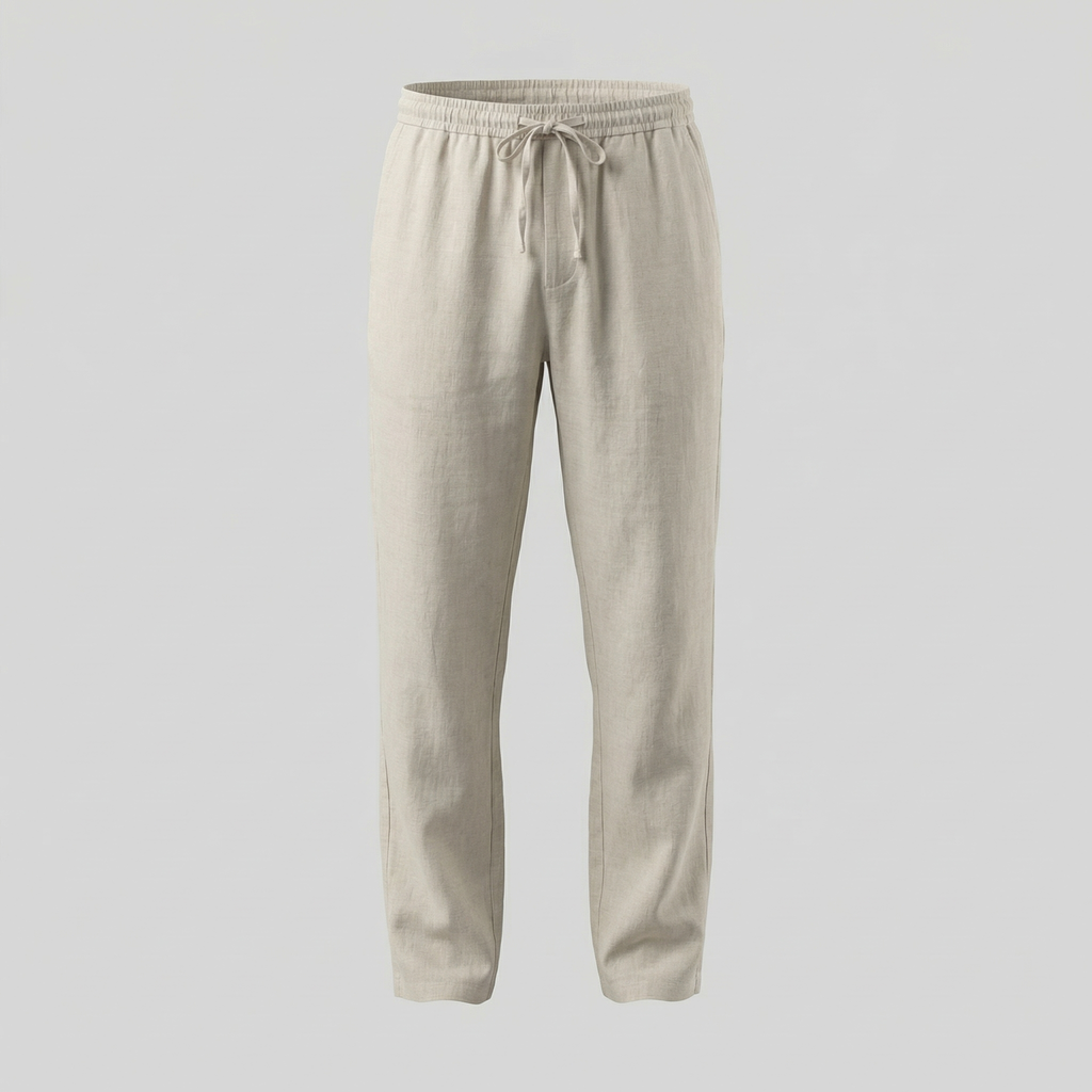 Linen Slim Fit Trousers for Men - Lightweight Casual Wear Pants