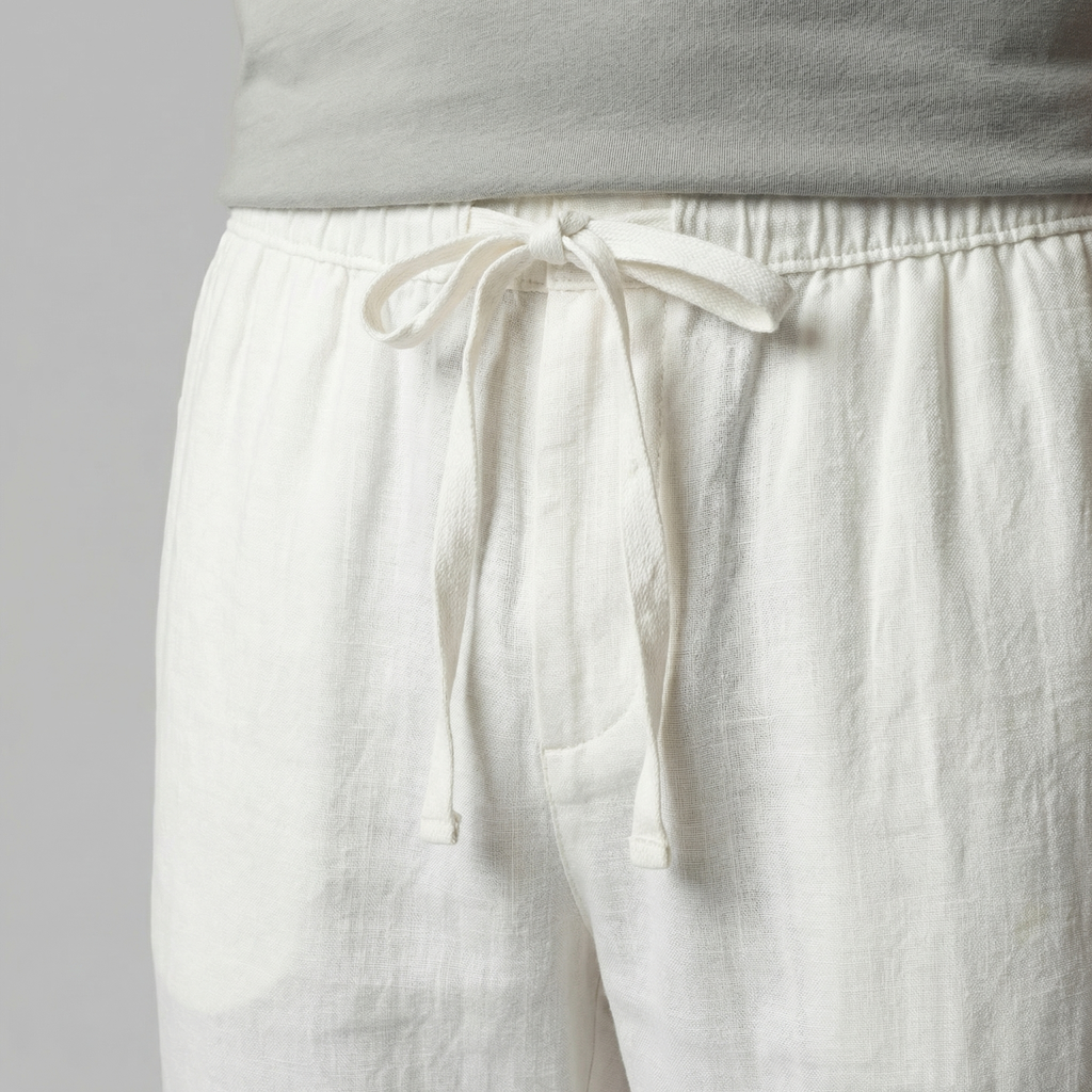 Linen Slim Fit Trousers for Men - Lightweight Casual Wear Pants