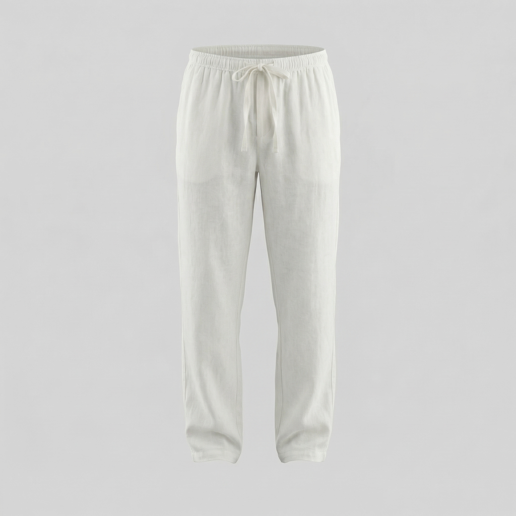 Linen Slim Fit Trousers for Men - Lightweight Casual Wear Pants