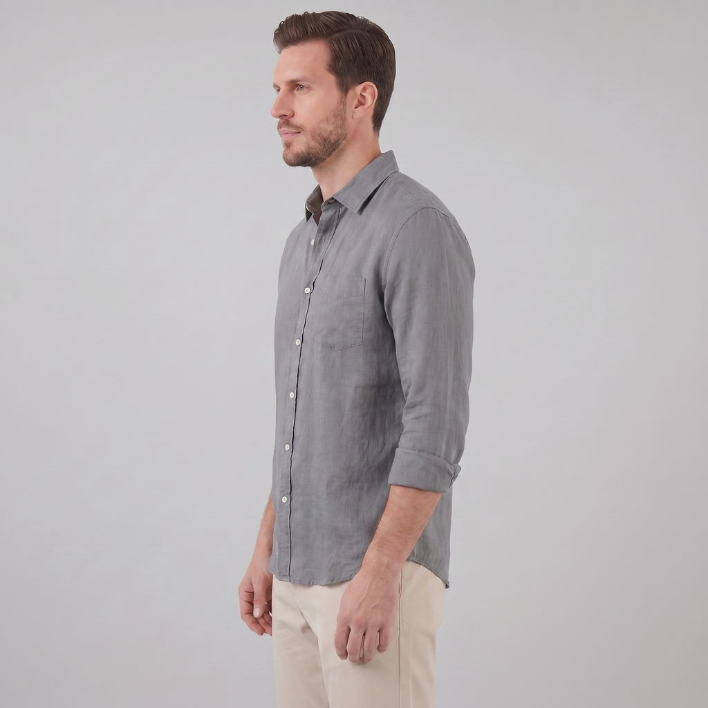 Linen Summer Shirt for Men - Lightweight Casual Short Sleeve Top